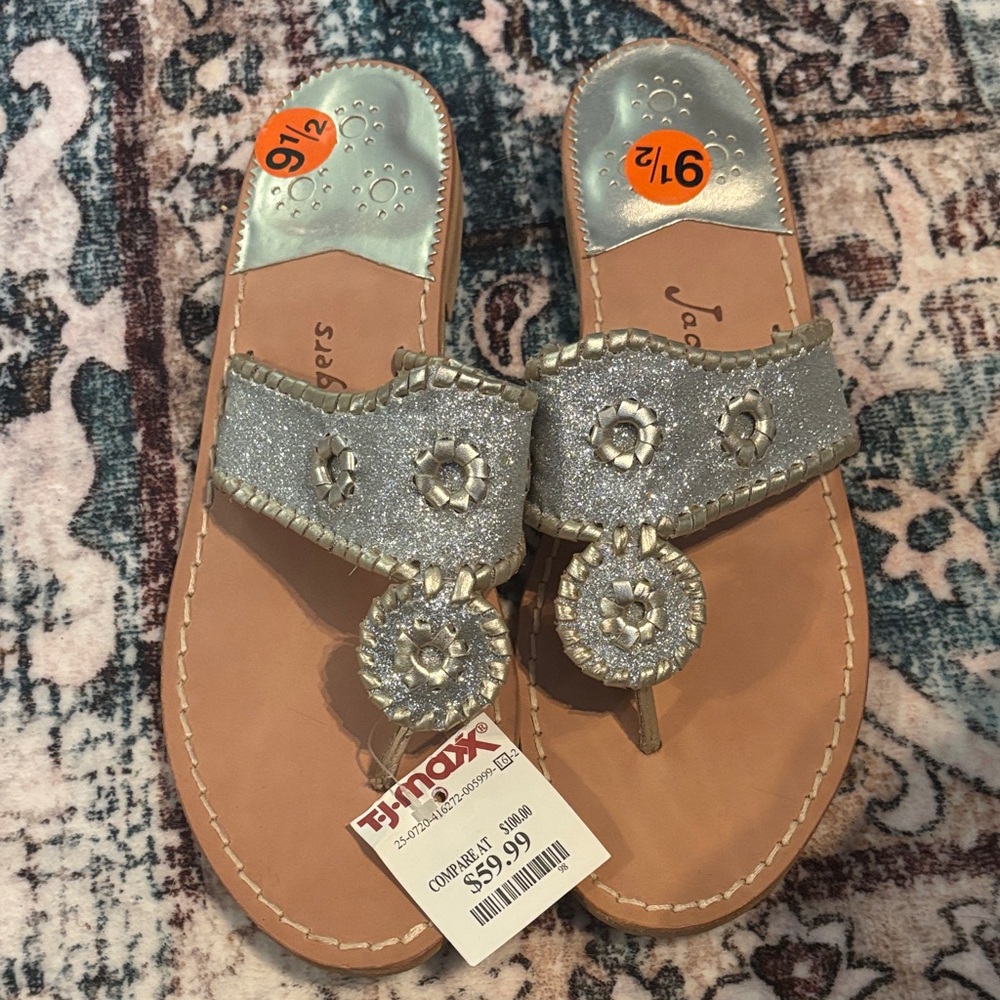 Jack Rogers Sandals — Silver Glitter Women’s